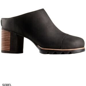 Sorel Black Leather Mules